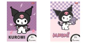 Opakowanie Paczka Zeszyt A4 32k. linia dwukolorowa do nauki pisania Kuromi mix pakiet 15 sztuk