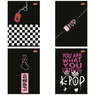 Opakowanie Paczka Zeszyt A4 60k.krata okładka laminowana K-Pop Vibes mix 10 sztuk