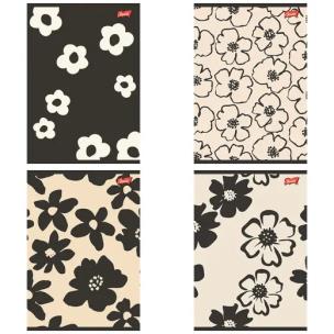 Opakowanie Paczka Zeszyt A5 80k.krata okładka laminowana Mono Blooms mix 10 sztuk