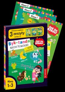 Pakiet Idę do szkoły. Byk-tanda Marcina Przewoźnika i Zabawy Ortograficzne. Klasy 1-3. Autor: Opracowanie zbiorowe. Multiszop.pl Okładka książki Pakiet Idę do szkoły. Byk-tanda Marcina Przewoźnika i Zabawy Ortograficzne. Klasy 1-3