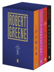 Okładka książki Pakiet Robert Greene 4-Book Boxed Set. The 48 Laws of Power / The Art of Seduction / The 33 Strategies of War / Mastery