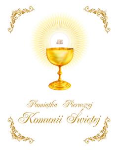 Okładka książki Pamiątka I Komunii Św.(złoty kielich, mały format)