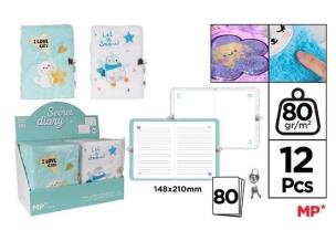 Opakowanie Pamiętnik pluszowy z kłódką MIX