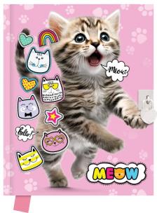 Opakowanie Pamiętnik z kłódką 80 kartek Meow