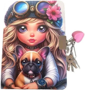 Opakowanie Pamiętnik z kłódką A6/64K gładki Dziewczynka z pie