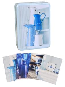 Opakowanie Papeteria w metalowej puszce Blue&White Living