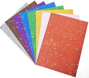 Opakowanie Papier kolorowy brokat gwiazdki A4 8 arkuszy