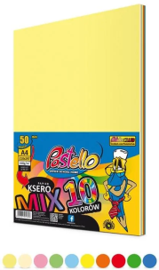 Papier ksero A4 160g 10 kolorów 50 arkuszy. Wydawca: Alfa Pastello. Multiszop.pl Opakowanie Papier ksero A4 160g 10 kolorów 50 arkuszy