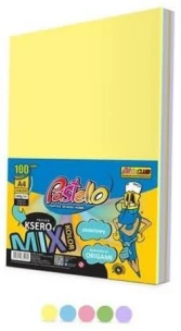 Papier ksero A4 160g 5 kolorów 100 arkuszy pastel. Wydawca: Alfa Pastello. Multiszop.pl Opakowanie Papier ksero A4 160g 5 kolorów 100 arkuszy pastel