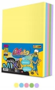 Papier ksero A4 160g 5 kolorów 250 arkuszy pastel. Wydawca: Alfa Pastello. Multiszop.pl Opakowanie Papier ksero A4 160g 5 kolorów 250 arkuszy pastel