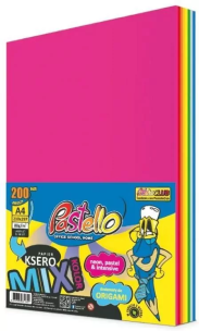 Papier ksero A4 8 kolorów 200 arkuszy. Wydawca: Alfa Pastello. Multiszop.pl Opakowanie Papier ksero A4 8 kolorów 200 arkuszy