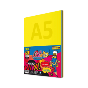 Papier ksero A5 80g 5 kolorów 100 arkuszy. Wydawca: Alfa Pastello. Multiszop.pl Opakowanie Papier ksero A5 80g 5 kolorów 100 arkuszy