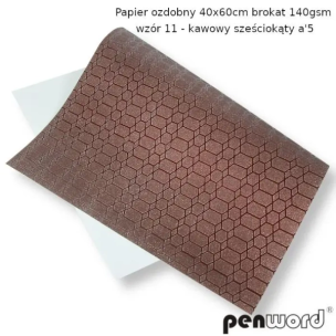Opakowanie Papier ozdobny brokatowy 140g 40x60cm kawa 5ark