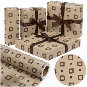 Opakowanie Papier ozdobny Kraftowe Kwadraty X-Strong 38cmx20m