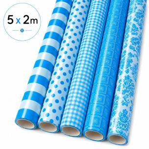Opakowanie Papier ozdobny niebieski 5x2mx57cm (5szt)