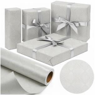 Opakowanie Papier ozdobny Srebrny Liść X-Strong 57cmx25m