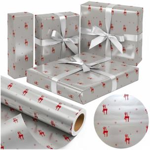 Opakowanie Papier srebrny Czerwony Renifer X-Strong 57cmx25m