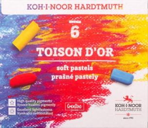 Pastele Toison D'or 6 kolorów. Wydawca: Koh-I-Noor. Multiszop.pl Opakowanie Pastele Toison D'or 6 kolorów
