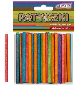 Opakowanie Patyczki kolorowe 60x4mm 100szt