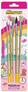 Opakowanie pędzelki z naturalnego włosia Minionki 5szt