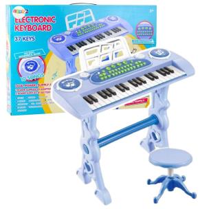 Pianinko z mikrofonem 37 klawiszy niebieskie. Wydawca: Leantoys. Multiszop.pl Opakowanie Pianinko z mikrofonem 37 klawiszy niebieskie