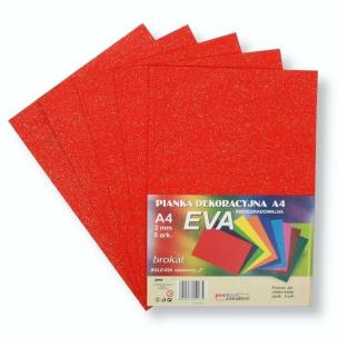 Opakowanie Pianka brokatowa A4 Eva czerwona biodegrad. 5szt