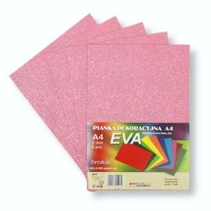 Opakowanie Pianka brokatowa A4 Eva pastel. róż biodegrad. 5sz
