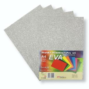 Opakowanie Pianka brokatowa A4 Eva srebrna biodegrad. 5szt