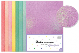 Opakowanie Pianka dekoracyjna brokat pastel 8szt