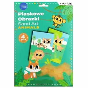 Piaskowe obrazki arkuszy z kolorowankami 4szt. Wydawca: Starpak. Multiszop.pl Opakowanie Piaskowe obrazki arkuszy z kolorowankami 4szt