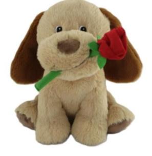 Opakowanie Piesek pluszowy z różą 35cm