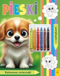 Okładka książki Pieski. Kolorowanka z kredkami