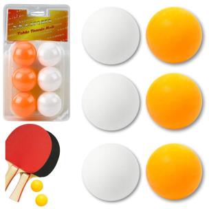 Piłeczki do ping ponga biało-pomarańczowy 6szt. Wydawca: Leantoys. Multiszop.pl Opakowanie Piłeczki do ping ponga biało-pomarańczowy 6szt