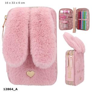 Opakowanie Piórnik 2-komorowy z wyposażeniem pluszowy z uszami Princess Mimi 12864A