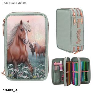 Piórnik 3-komorowy z wyposażeniem Miss Melody Romantic Fields 13403A. Wydawca: DEPESCHE. Multiszop.pl Opakowanie Piórnik 3-komorowy z wyposażeniem Miss Melody Romantic Fields 13403A