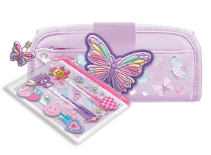 Opakowanie Piórnik + długopisy żelowe Motylek