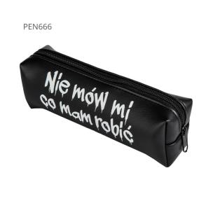 Opakowanie Piórnik jednokomorowy czarny -Nie mów mi co ma