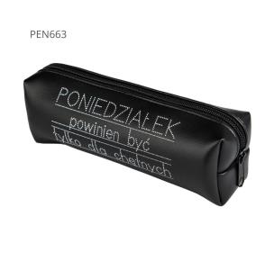 Opakowanie Piórnik jednokomorowy czarny - Poniedziałek powin