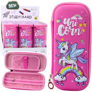 Piórnik Jednorożec różowy. Wydawca: Leantoys. Multiszop.pl Opakowanie Piórnik Jednorożec różowy