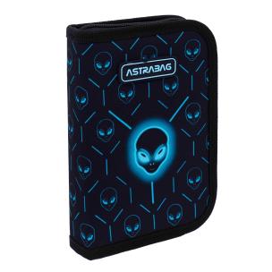 Opakowanie Piórnik pojedynczy dwuklapkowy bez wyposażenia Astrabag Neon Ufo AC1