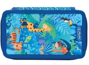 Piórnik potrójny z wyposażeniem Jungle Safari. Wydawca: HERLITZ. Multiszop.pl Opakowanie Piórnik potrójny z wyposażeniem Jungle Safari