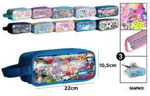 Opakowanie Piórnik trzykomorowy z uchwytem MIX