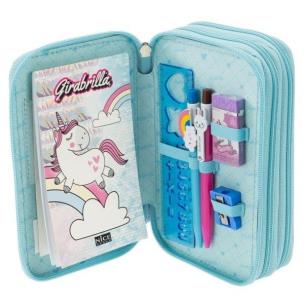 Piórnik z wyposażeniem błękitny. Wydawca: Nice Group. Multiszop.pl Opakowanie Piórnik z wyposażeniem błękitny