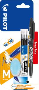 Opakowanie Pióro kulkowe Frixion ball + 3 wkłady + 1 gumka czarny Pilot