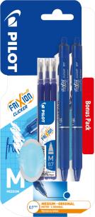 Opakowanie Pióro kulkowe Frixion clicker niebieskie 2 szt. + wkłady + gumka Pilot