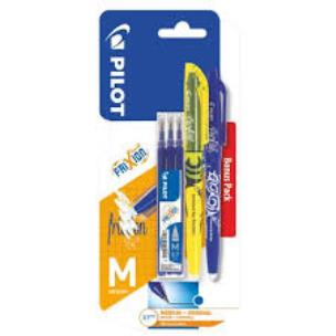 Opakowanie Pióro kulkowe Frixion Pilot niebieskie + wkład niebieski x3 + zakreślacz żółty x1 blister