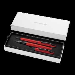 Pióro wieczne +długopis Jazz Noble Elegance Red. Wydawca: Pelikan. Multiszop.pl Opakowanie Pióro wieczne +długopis Jazz Noble Elegance Red