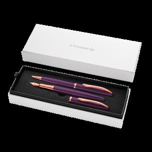 Pióro wieczne Pelikan+ długopis Noble Elegance Viola. Wydawca: Pelikan. Multiszop.pl Opakowanie Pióro wieczne Pelikan+ długopis Noble Elegance Viola