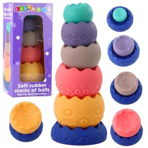 Opakowanie Piramidka sensoryczna edu miękkie jajka piłki cyfr