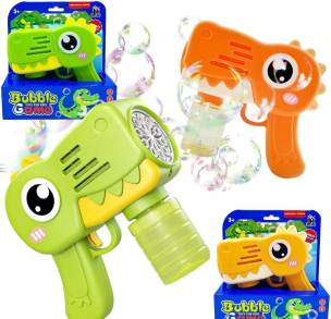 Pistolet na bańki dinozaur MIX. Wydawca: Trifox. Multiszop.pl Opakowanie Pistolet na bańki dinozaur MIX